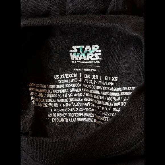 Disney Star Wars Spirit Jersey XS Mens Black Grogu Choose Your Path